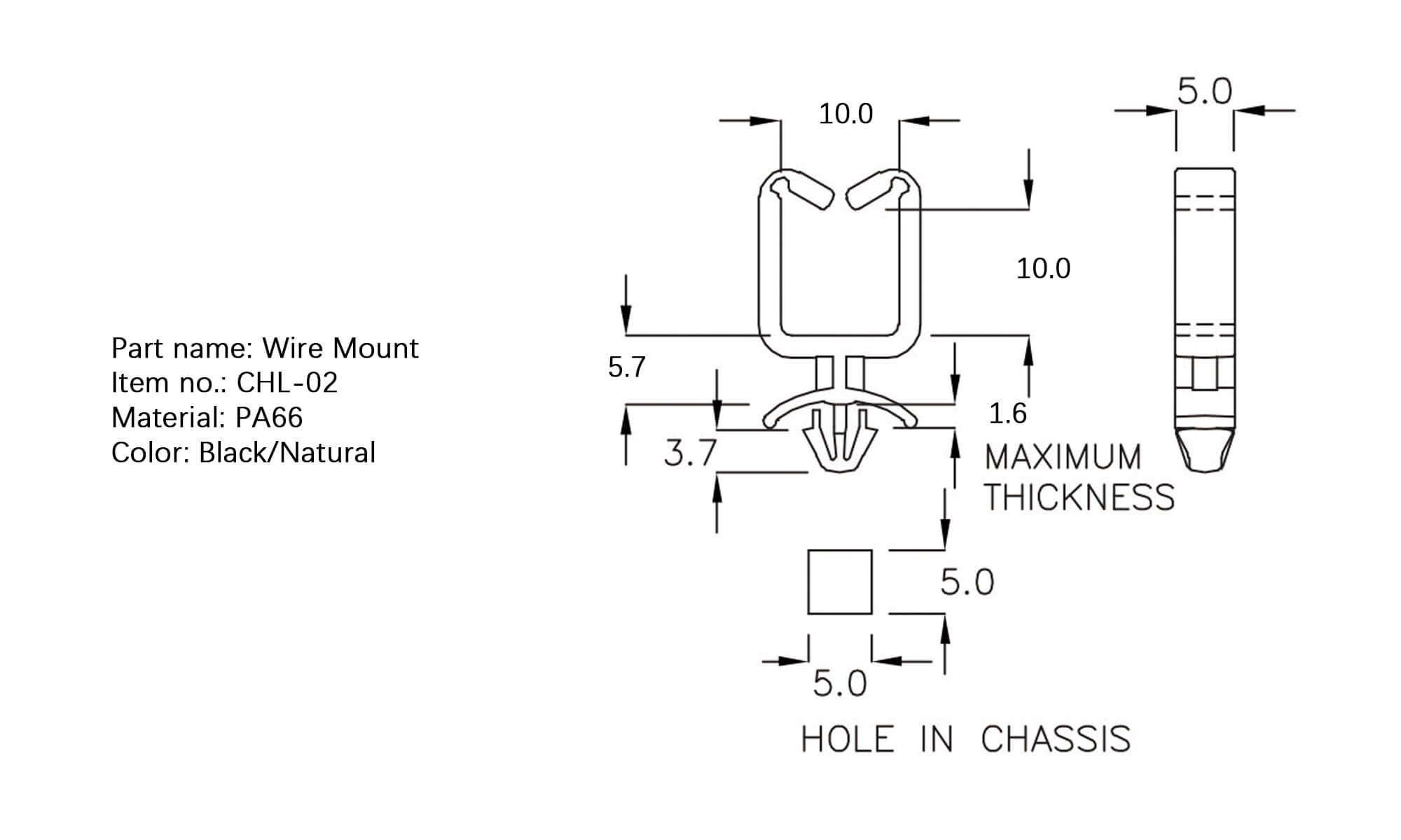 Plastic Wire Mount CHL-02